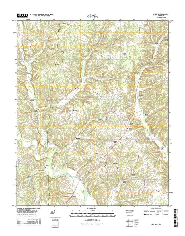 Appleton Tennessee  - 24k Topo Map