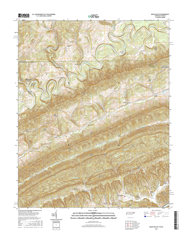 Back Valley Tennessee - Virginia - 24k Topo Map
