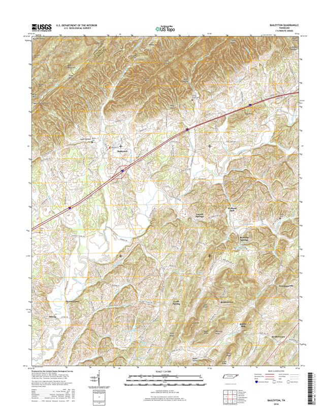 Baileyton Tennessee  - 24k Topo Map