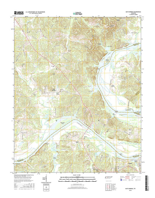 Bath Springs Tennessee  - 24k Topo Map