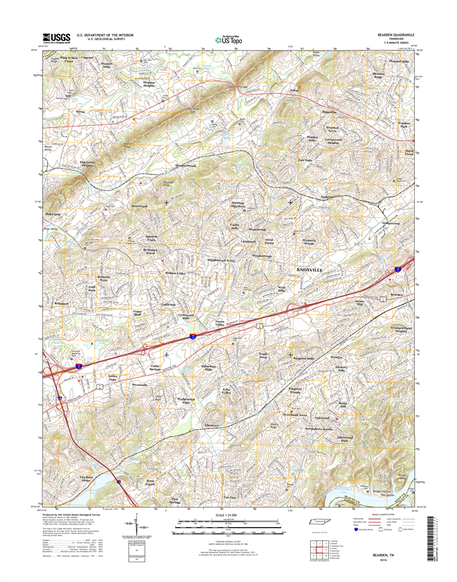 Bearden Tennessee  - 24k Topo Map