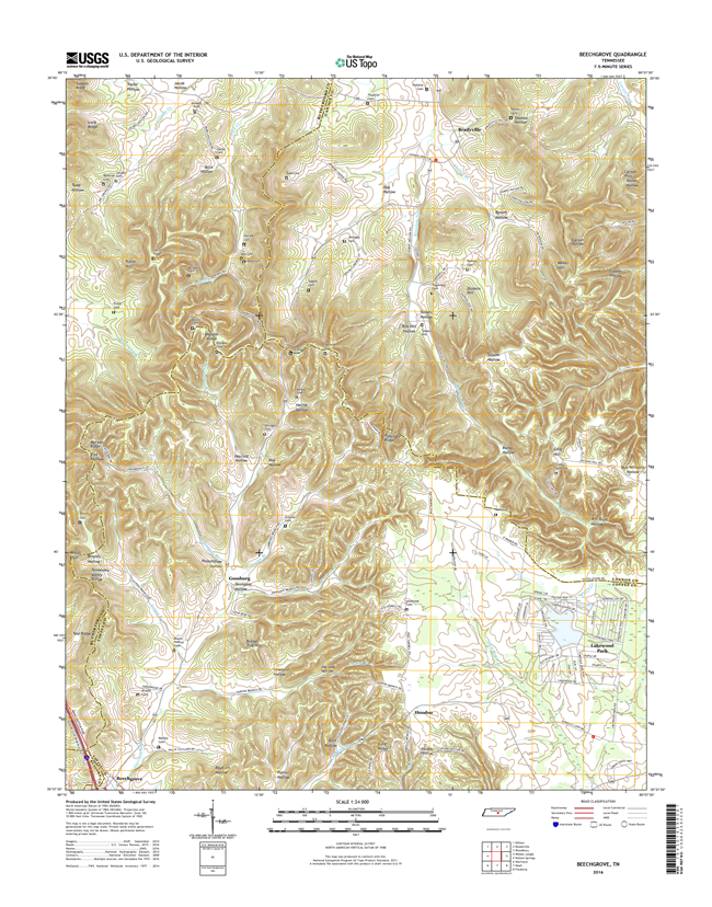 Beechgrove Tennessee  - 24k Topo Map