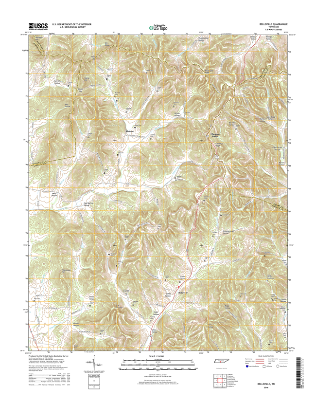 Belleville Tennessee  - 24k Topo Map