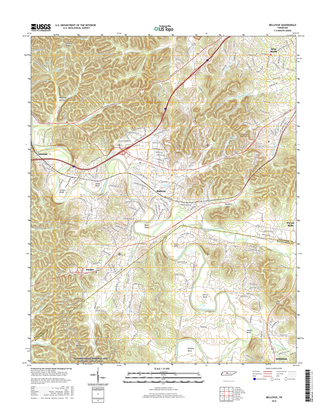 Bellevue Tennessee  - 24k Topo Map