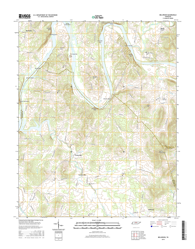 Bellwood Tennessee  - 24k Topo Map