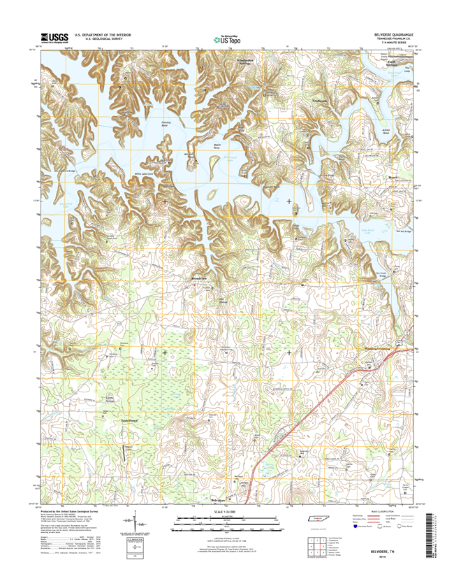 Belvidere Tennessee  - 24k Topo Map