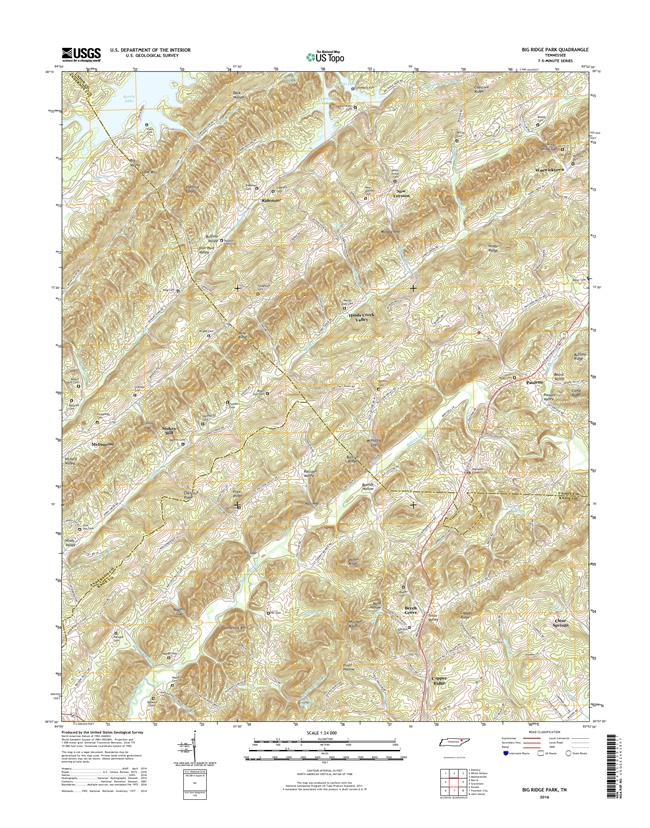 Big Ridge Park Tennessee  - 24k Topo Map