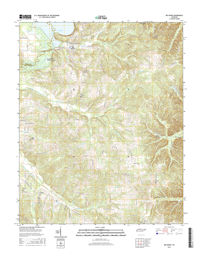 Big Sandy Tennessee  - 24k Topo Map