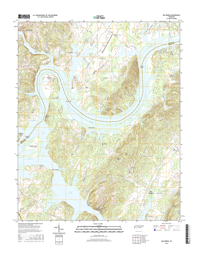 Big Spring Tennessee  - 24k Topo Map