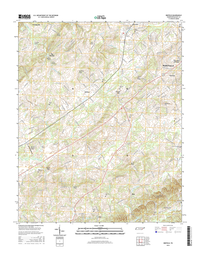 Binfield Tennessee  - 24k Topo Map