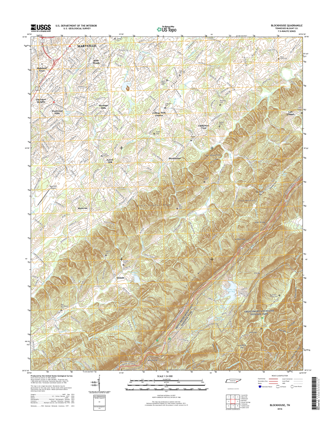 Blockhouse Tennessee  - 24k Topo Map