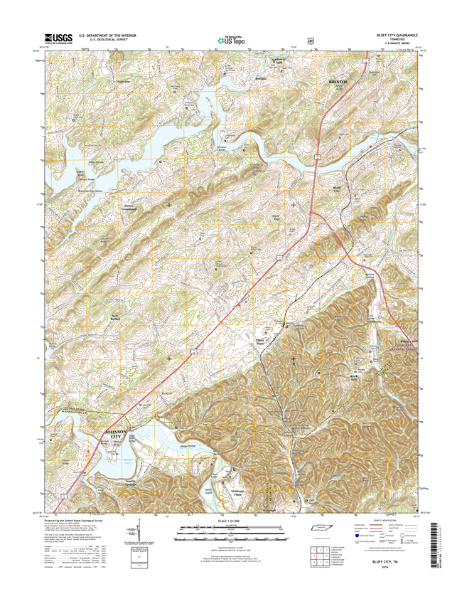 Bluff City Tennessee  - 24k Topo Map