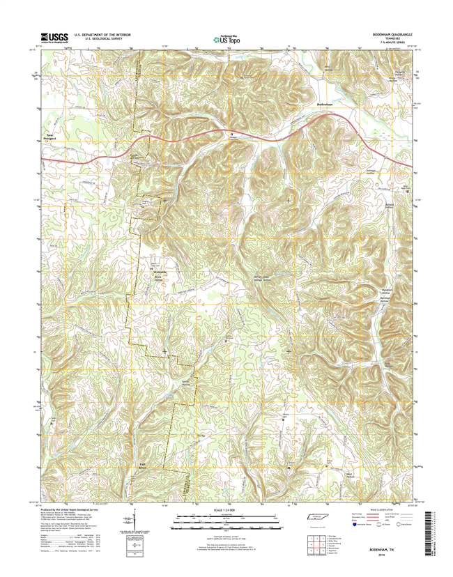 Bodenham Tennessee  - 24k Topo Map