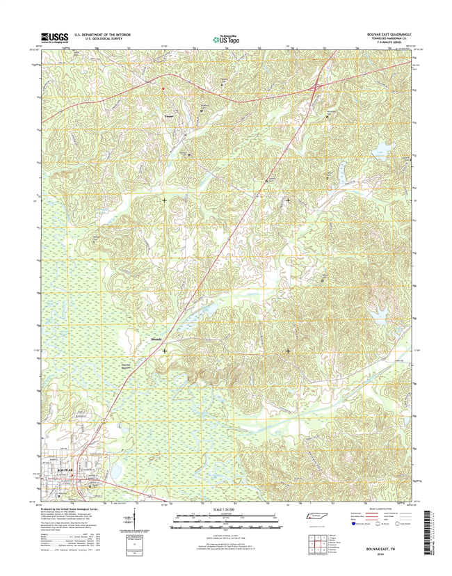 Bolivar East Tennessee  - 24k Topo Map