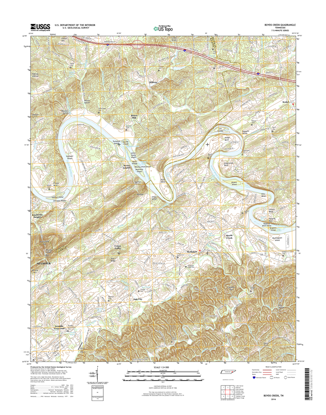 Boyds Creek Tennessee  - 24k Topo Map