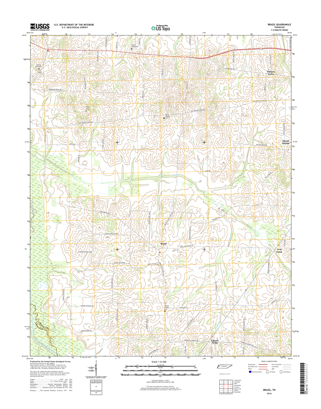 Brazil Tennessee  - 24k Topo Map