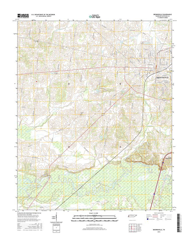 Brownsville Tennessee  - 24k Topo Map