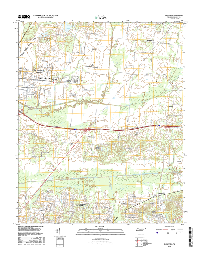 Brunswick Tennessee  - 24k Topo Map