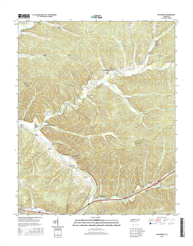 Bucksnort Tennessee  - 24k Topo Map