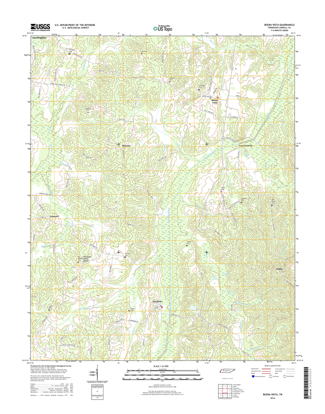 Buena Vista Tennessee  - 24k Topo Map