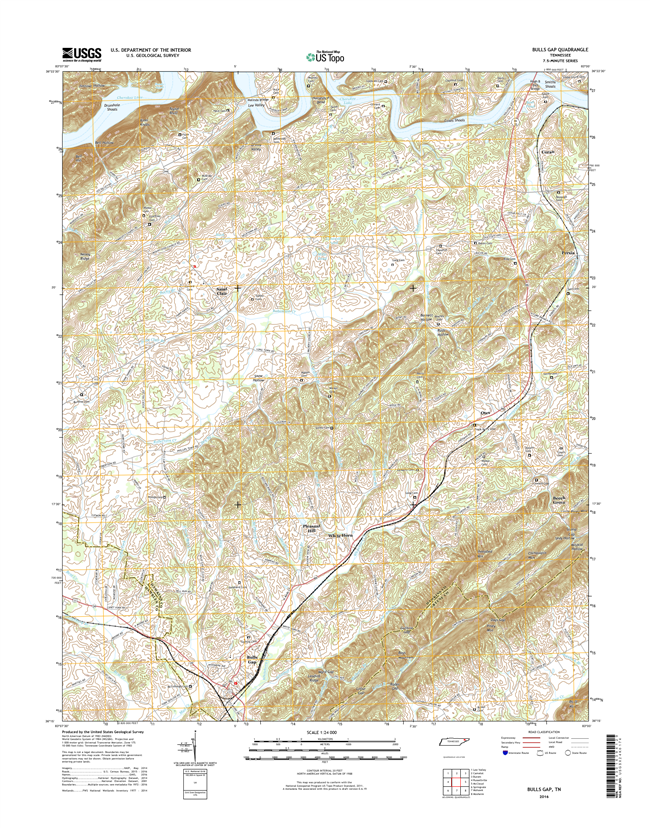 Bulls Gap Tennessee  - 24k Topo Map