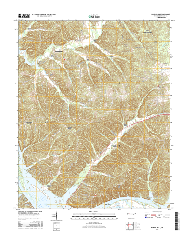 Bumpus Mills Tennessee  - 24k Topo Map