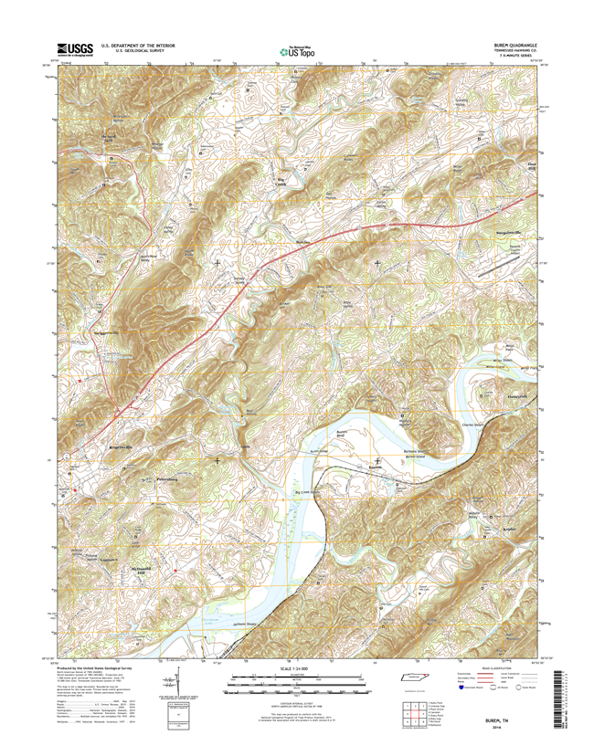 Burem Tennessee  - 24k Topo Map