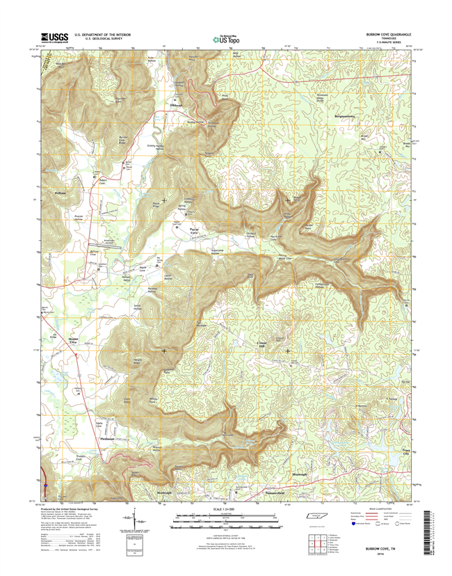 Burrow Cove Tennessee  - 24k Topo Map