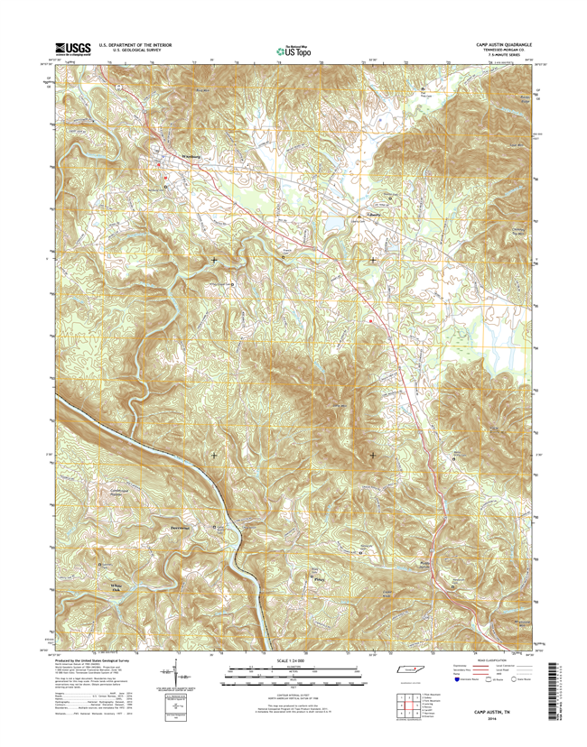 Camp Austin Tennessee  - 24k Topo Map