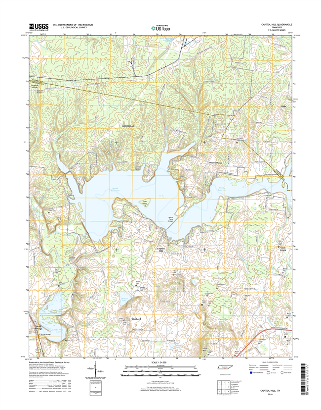 Capitol Hill Tennessee  - 24k Topo Map