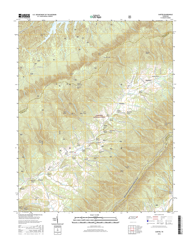 Carter Tennessee  - 24k Topo Map