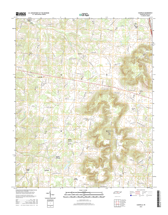 Cassville Tennessee  - 24k Topo Map