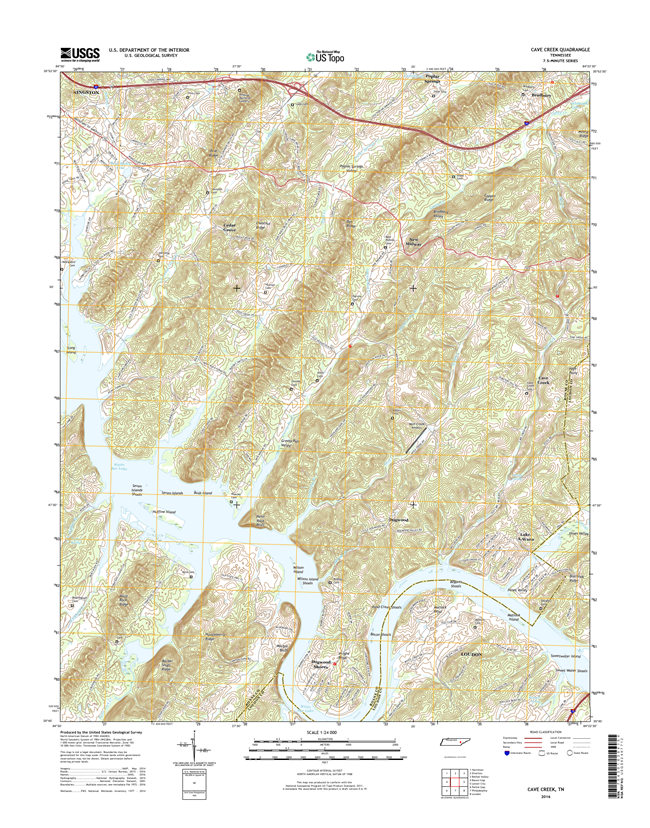 Cave Creek Tennessee  - 24k Topo Map