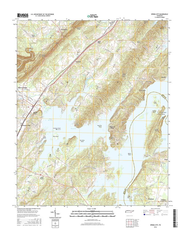 Spring City Tennessee  - 24k Topo Map