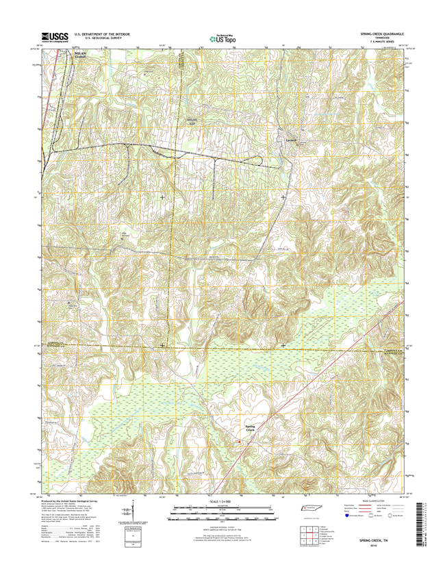 Spring Creek Tennessee  - 24k Topo Map