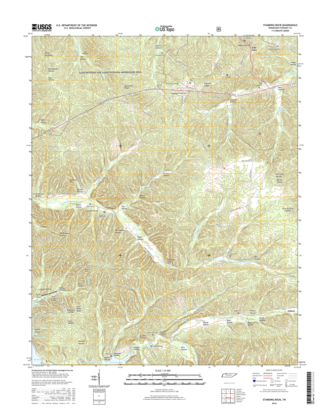 Standing Rock Tennessee  - 24k Topo Map