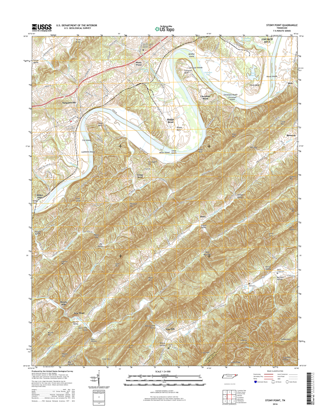 Stony Point Tennessee  - 24k Topo Map