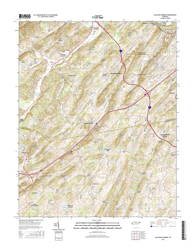 Sullivan Gardens Tennessee  - 24k Topo Map
