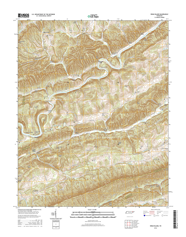 Swan Island Tennessee  - 24k Topo Map