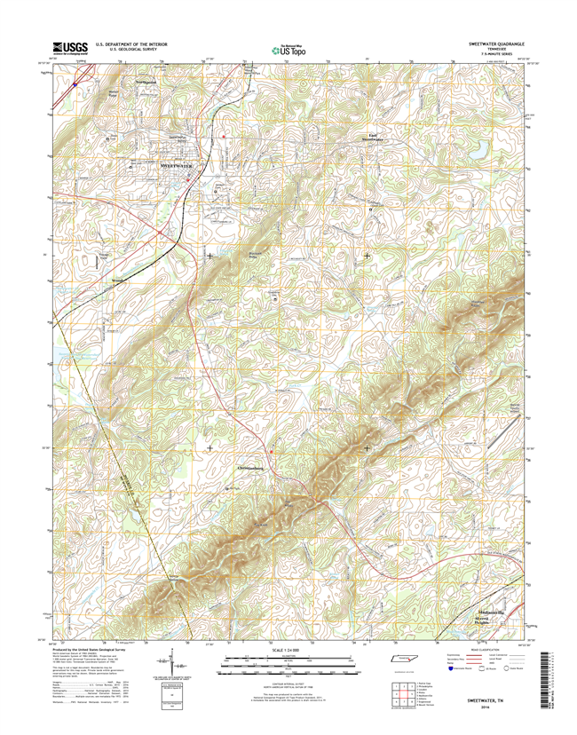Sweetwater Tennessee  - 24k Topo Map