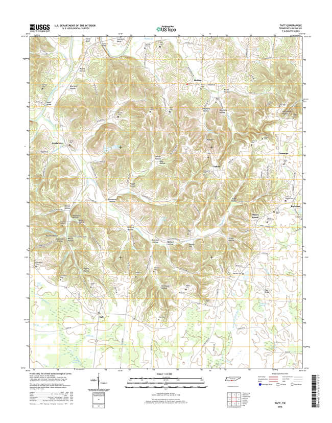 Taft Tennessee  - 24k Topo Map