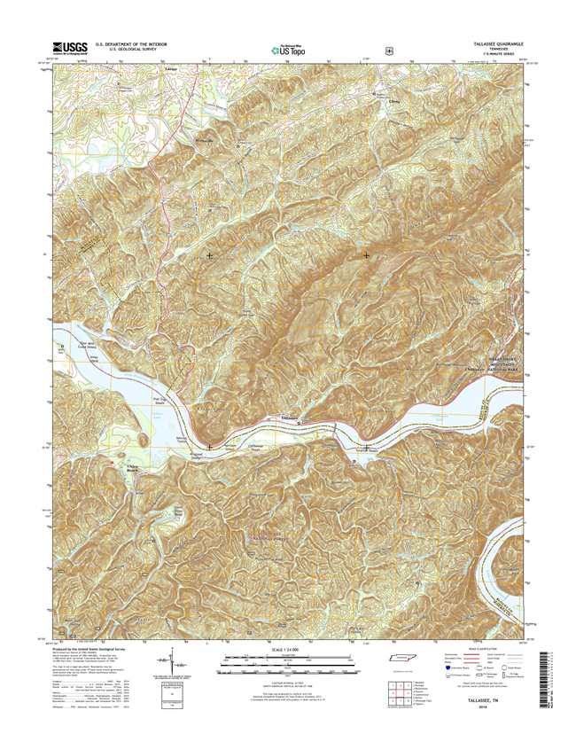 Tallassee Tennessee  - 24k Topo Map