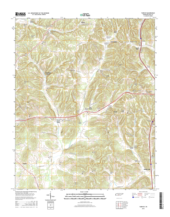 Tarpley Tennessee  - 24k Topo Map