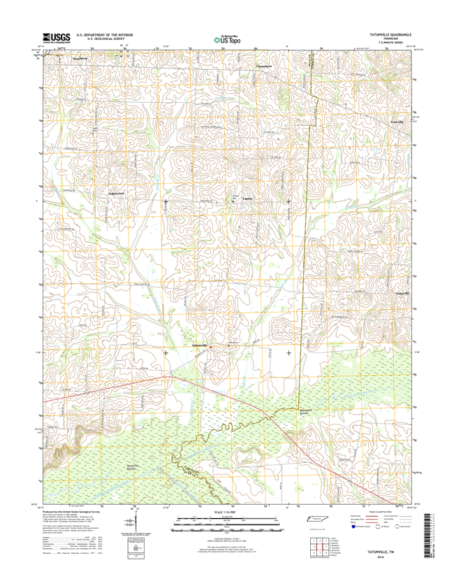 Tatumville Tennessee  - 24k Topo Map