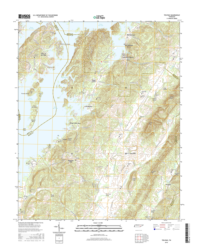 Ten Mile Tennessee  - 24k Topo Map