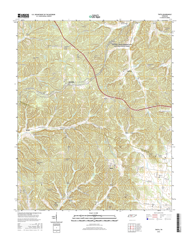 Theta Tennessee  - 24k Topo Map