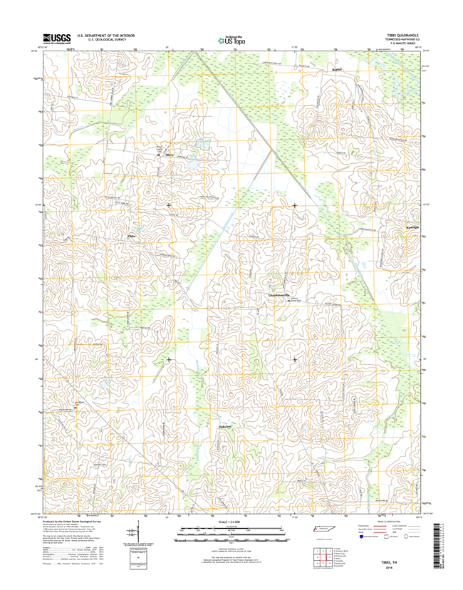 Tibbs Tennessee  - 24k Topo Map