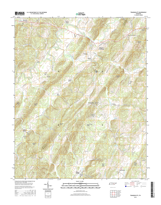 Tranquillity Tennessee  - 24k Topo Map