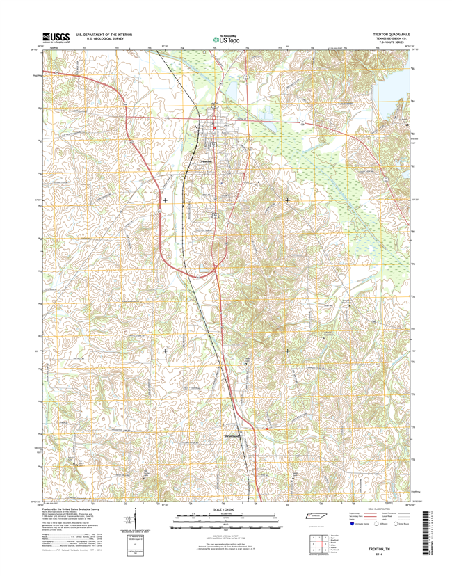 Trenton Tennessee  - 24k Topo Map