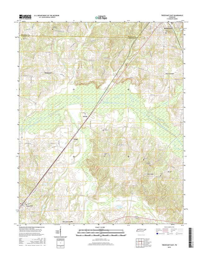 Trezevant East Tennessee  - 24k Topo Map